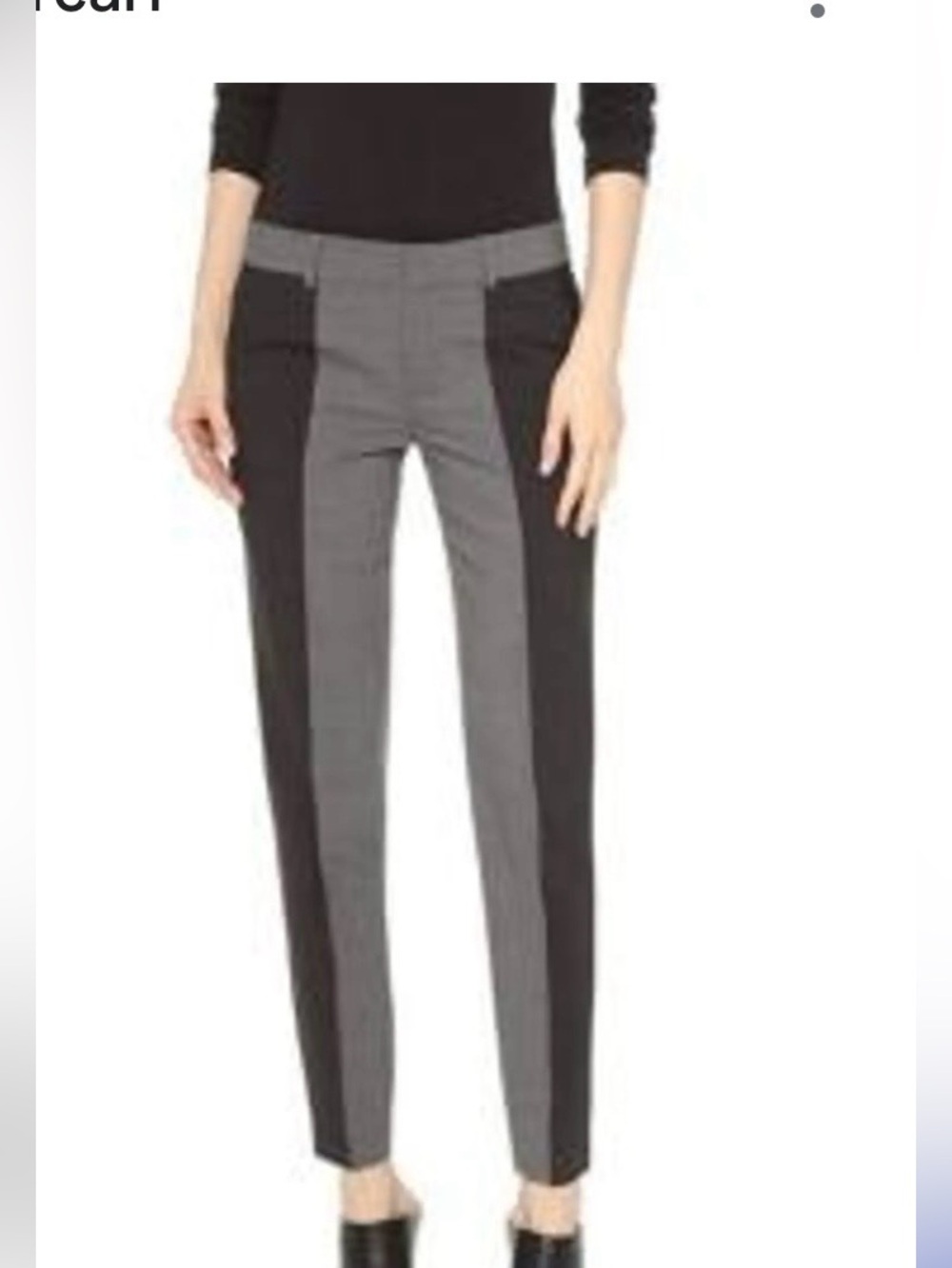 Vince Colorblock Wool Pants - Gray & Black. Size 6